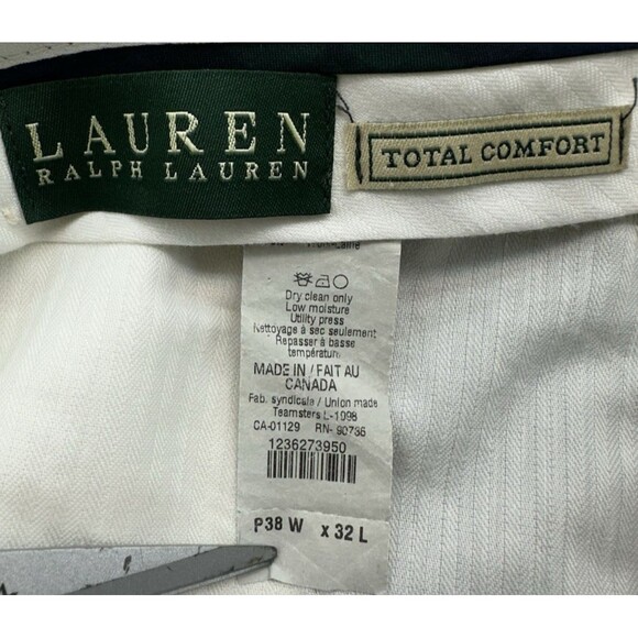 Lauren Ralph Lauen Total Comfort Dress Pants Mens 38x32 Gray Pleated Cuffed - Picture 8 of 11
